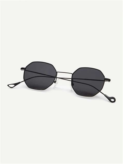 polygon flat lens sunglasses.